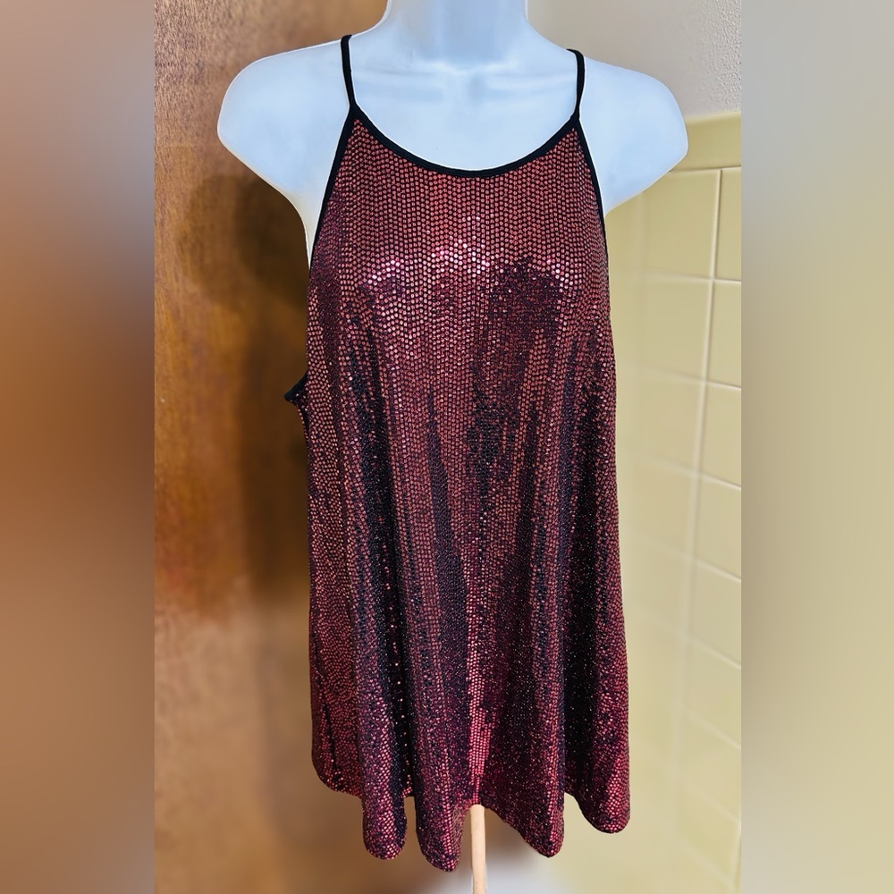 Torrid Burgundy Sequin Halter Top